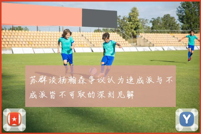 苏群谈杨瀚森争议认为速成派与不成派皆不可取的深刻见解